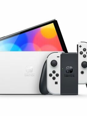 Nintendo Switch OLED Console with White Joy-Con and Black Dock
